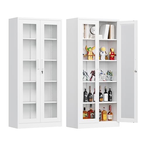 Metal Storage Cabinet with Doors and Shelves, 71
