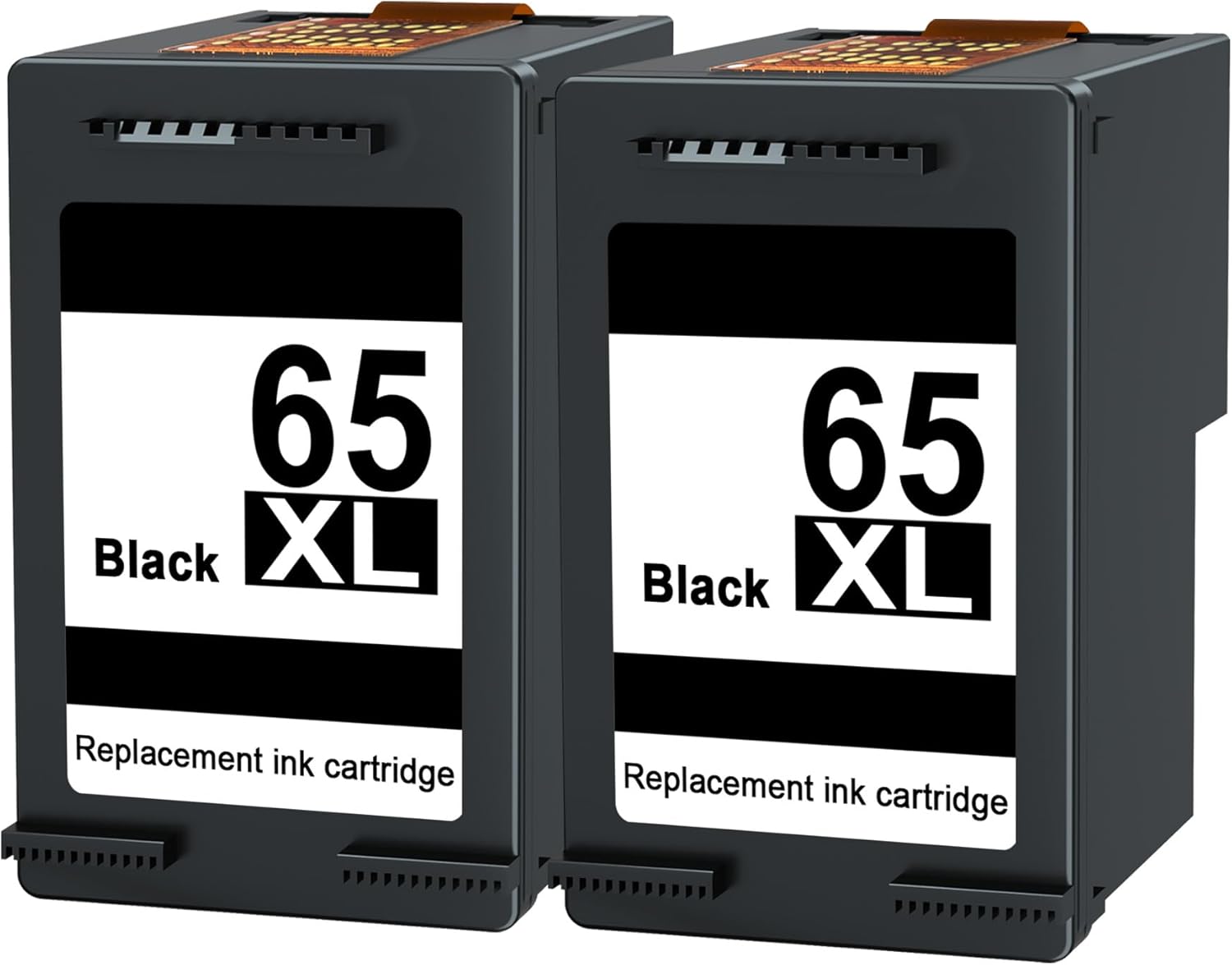 Ink Cartridge Replacement for HP 65 Black Ink Cartridge HP 65 XL 65XL for HP Deskjet 3755 Ink Cartridges 3700 3752 2652 2622 2655 Envy 5055 5052 Printer High Yield (2-Pack, Black)