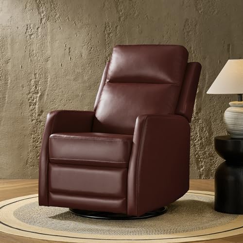 HULALA HOME Recliner Chair Leather Recliners Set of 2, Rocking 360 Degree Swivel Chair, Wingback Armchair Reading Chair, Theater Seating Lounge Sofa for Living Room Bedroom, Mustard