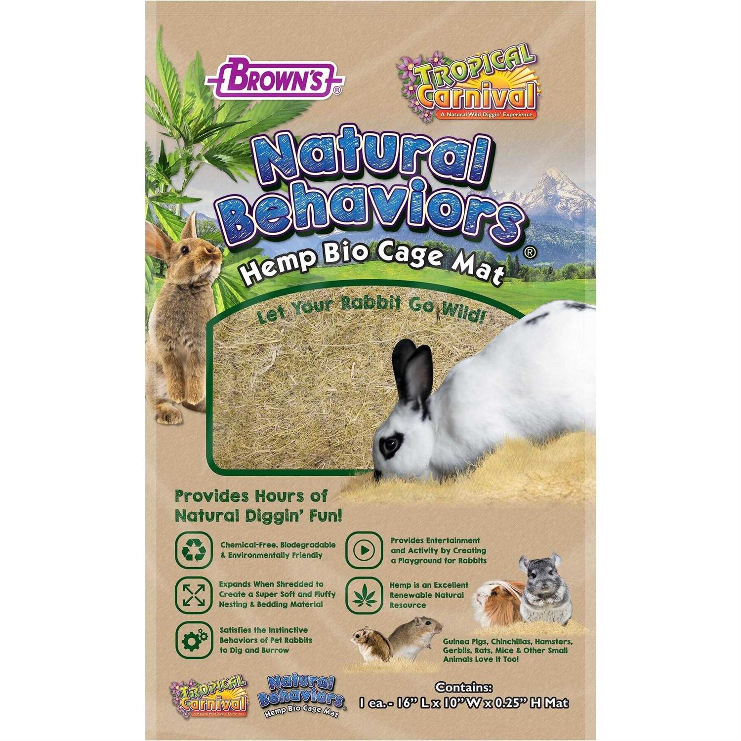 Brown's Natural Behaviors Hemp Bio Cage Mat - Pet Supplies online store