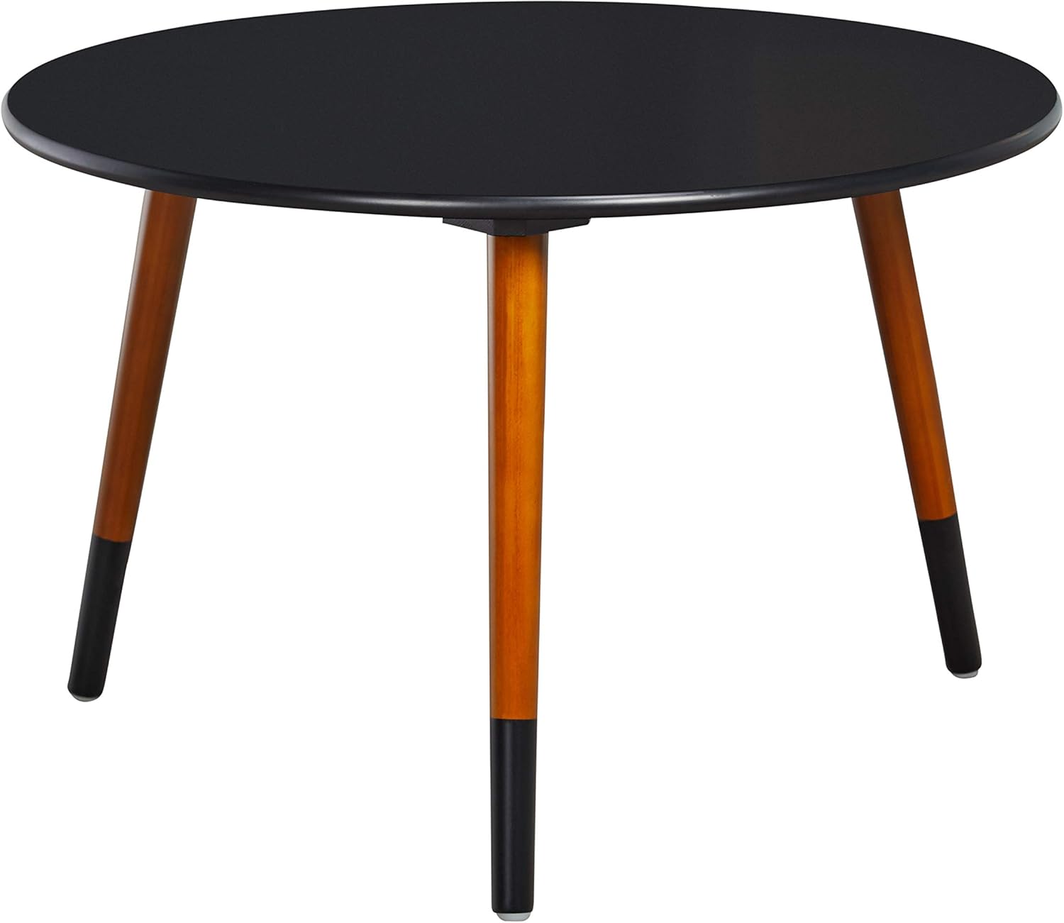 Target Marketing Systems Livia Collection Ultra Modern Round Coffee Table With Splayed Leg Finish, Black/Wood