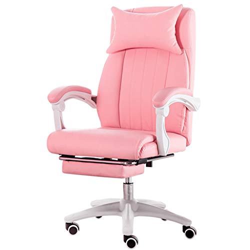 Pink Computer Chair Home Game Chair Boss Chair Company Office Chair Adjustable Swivel Chair (Color : Pink, Size : 50x52x108cm)
