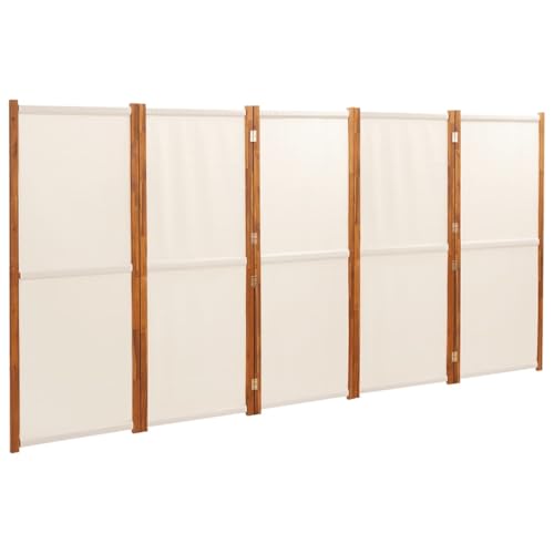 Bedroom Furniture 5-Panel Room Divider Cream White 137.8