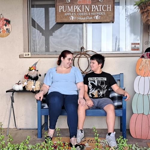 Outdoor Benches Set of 2, 2-Person Poly Lumber Garden Bench, Never Rot or Fade, Looks Like Real Wood, Teak