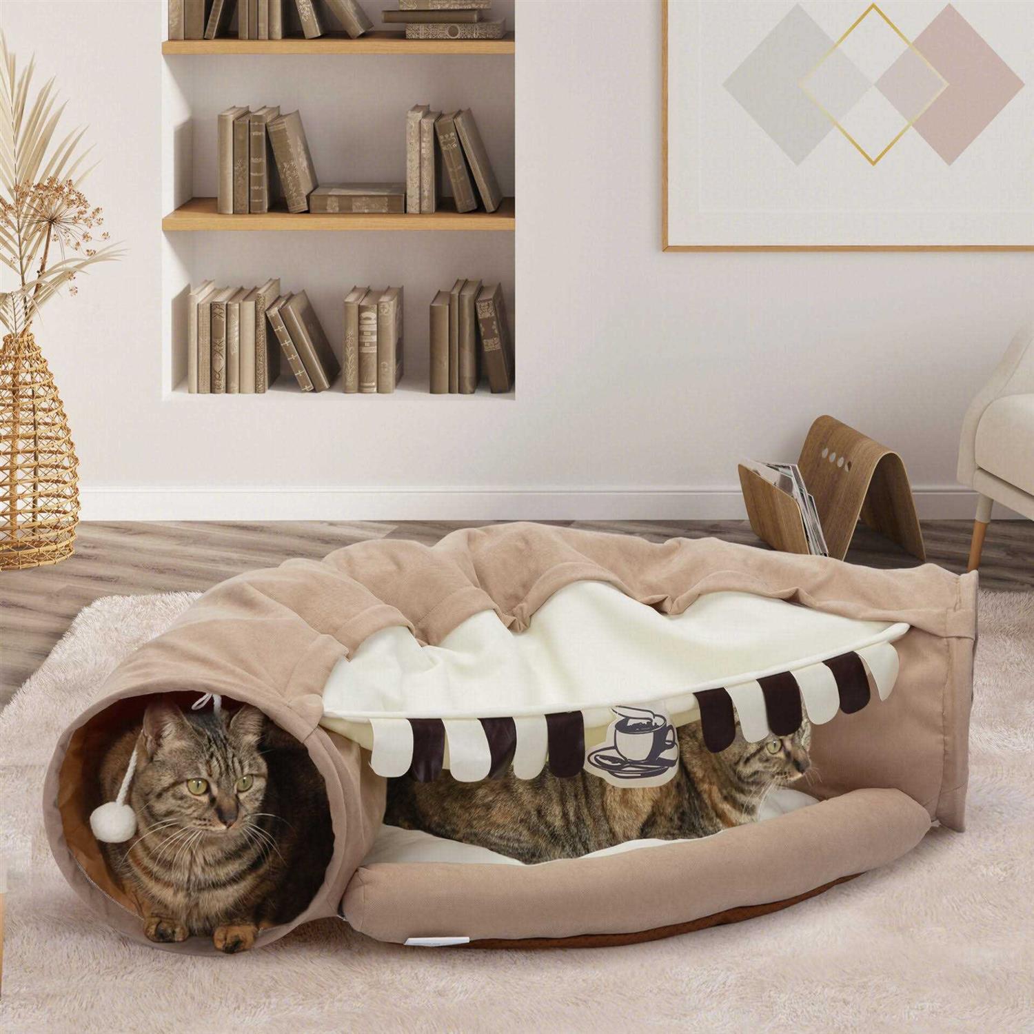 Coziwow Cat Tunnel with Cat Bed - Pet Supplies online store