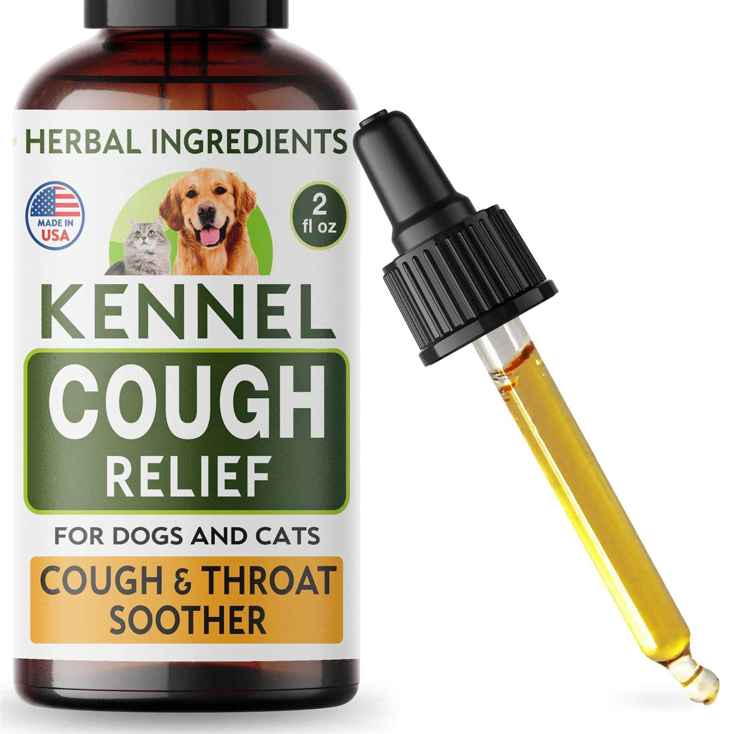 TwoFurFinds Kennel Cough Herbal Drops for Dogs & Cats Cough Relief Throat Soother - Pet Supplies online store