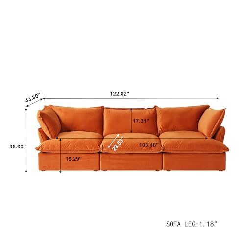 JACH Velvet Modular Sectional Couches for Living Room, 162