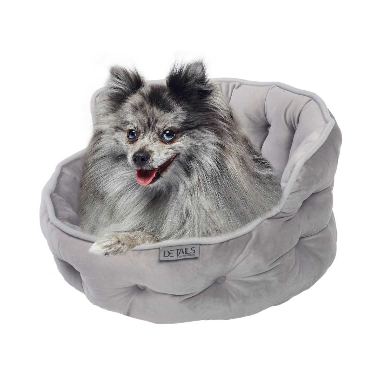 Precious Tails Ultra Plush Mini Tufted Velvet Round Cuddler Pet Bed - Pet Supplies online store
