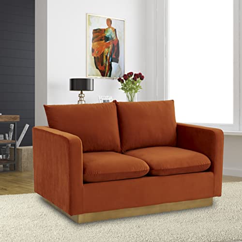 LeisureMod Nervo Modern Upholstered Velvet 55
