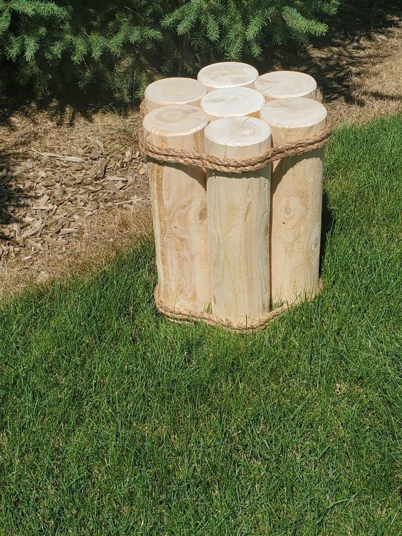 End Table Cedar Log, Rustic