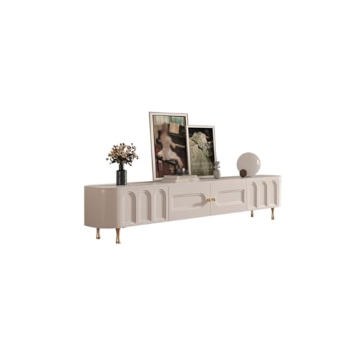 FEELIN TV Console Entertainment Center Creative TV Cabinet Solid Wood Home Modern Simple Cream Style TV Cabinet Living Room Entertainment Center Sideboard TV Stands for Living Room