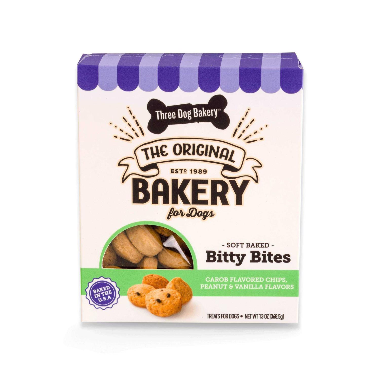 Three Dog Bakery Carob Peanut & Vanilla Soft Baked Bitty Bites - Pet Supplies online store