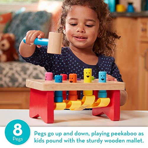 Melissa & Doug Deluxe Pounding Bench Wooden Toy with Mallet (E-Commerce Packaging, Great Gift for Girls and Boys – Best for 2, 3, and 4 Year Olds)