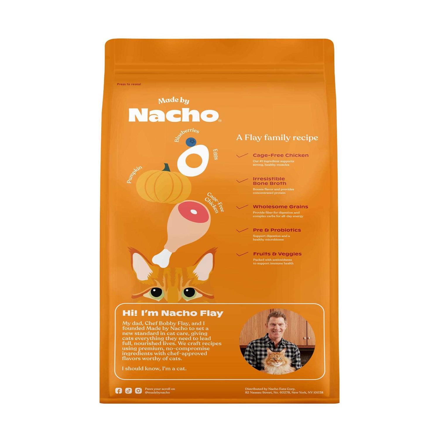 Made by Nacho Bone Broth Infused Cage-Free Chicken & Pumpkin Recipe Dry Cat Food - Pet Supplies online store