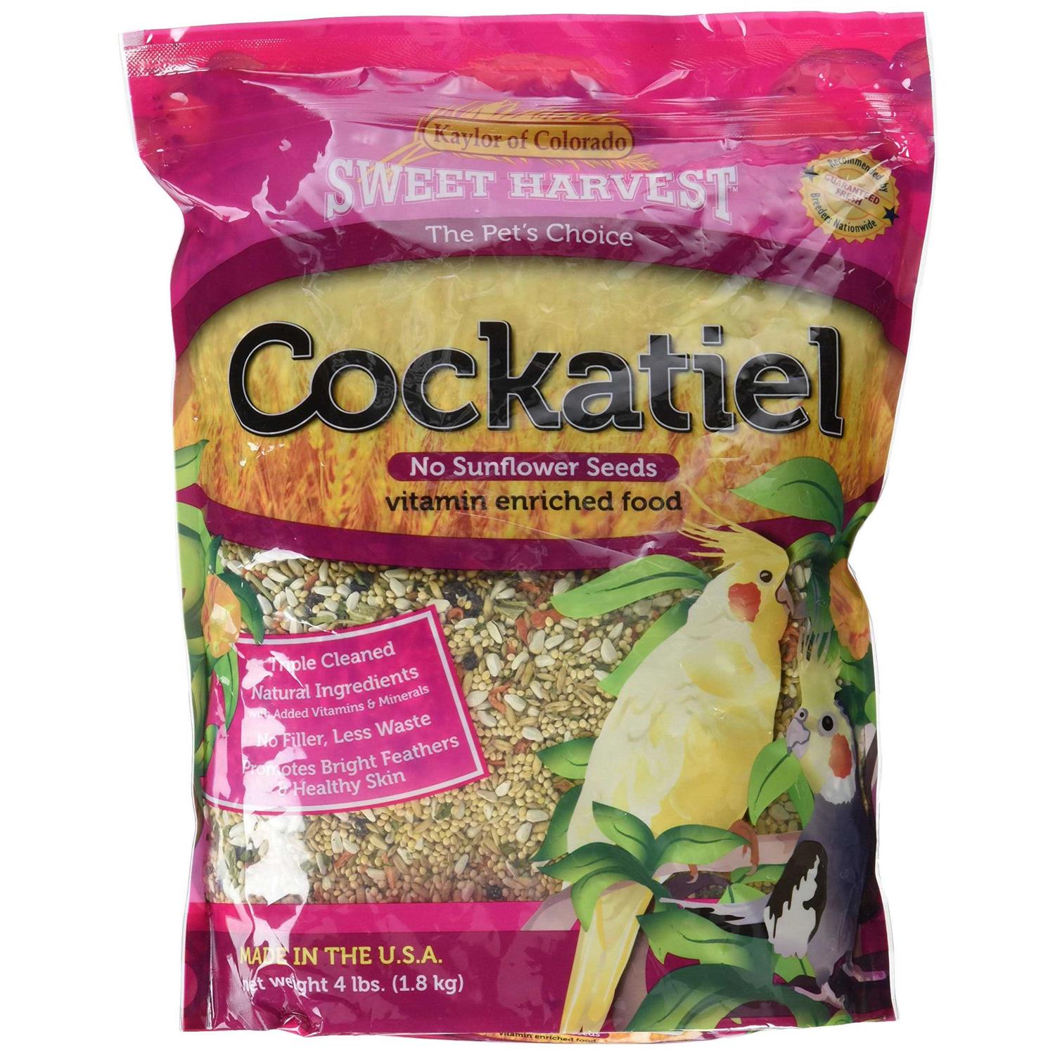 Sweet Harvest Cockatiel Bird Food No Sunflower Seeds - Pet Supplies online store
