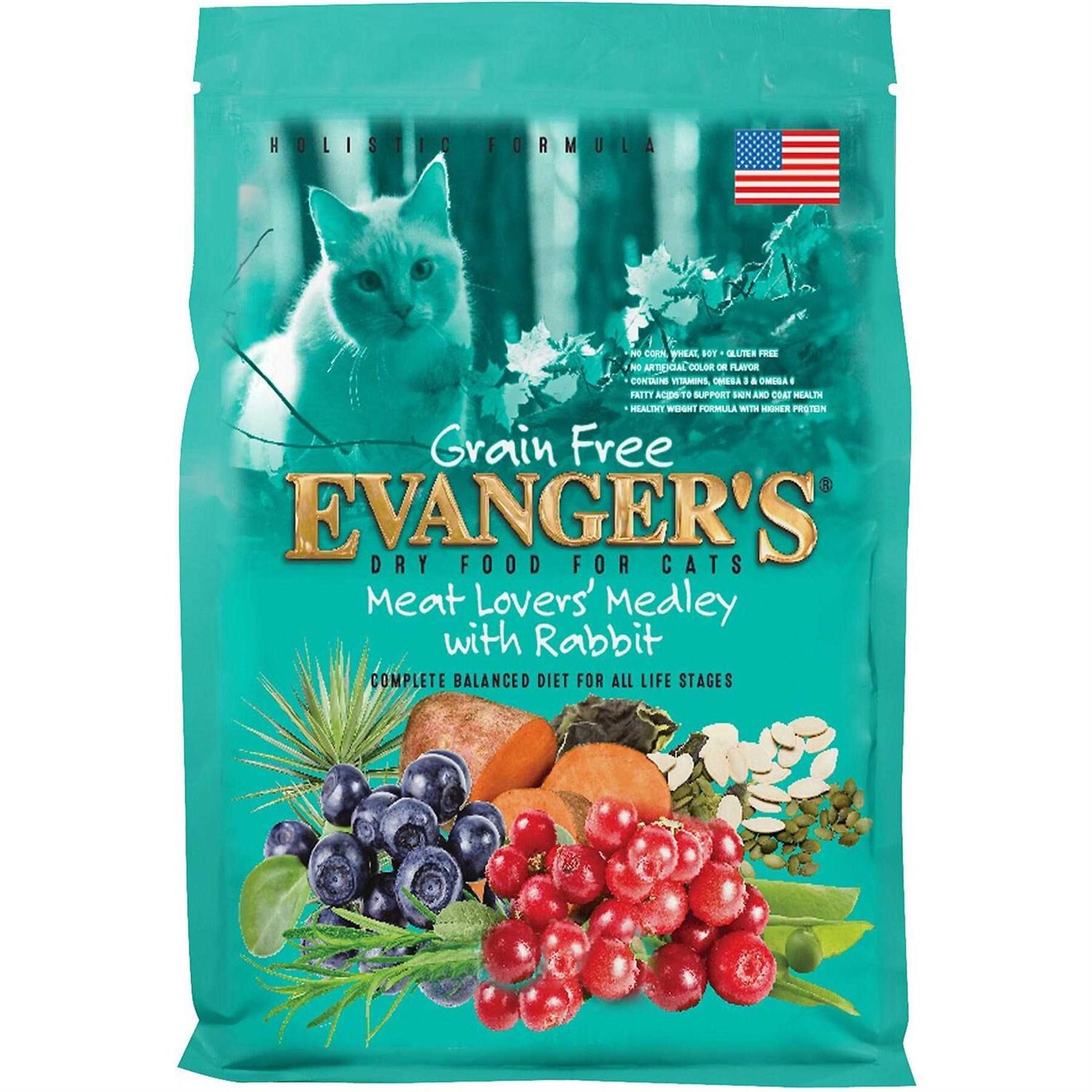 Evanger's Grain Free Meat Lover's Medley with Rabbit Dry Cat Food - Pet Supplies online store
