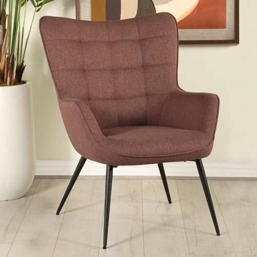 Coaster Home Furnishings Isla Upholstered Flared Arms Accent Chair with Grid Tufted Rust