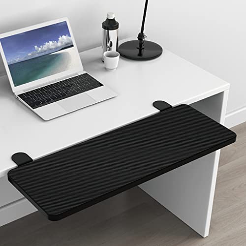 Ergonomics Desk Extender Tray, Suitable for Office. Foldable, Punch-Free Clamp on.Computer Keyborad Tray, Desk Extension Board (21.65