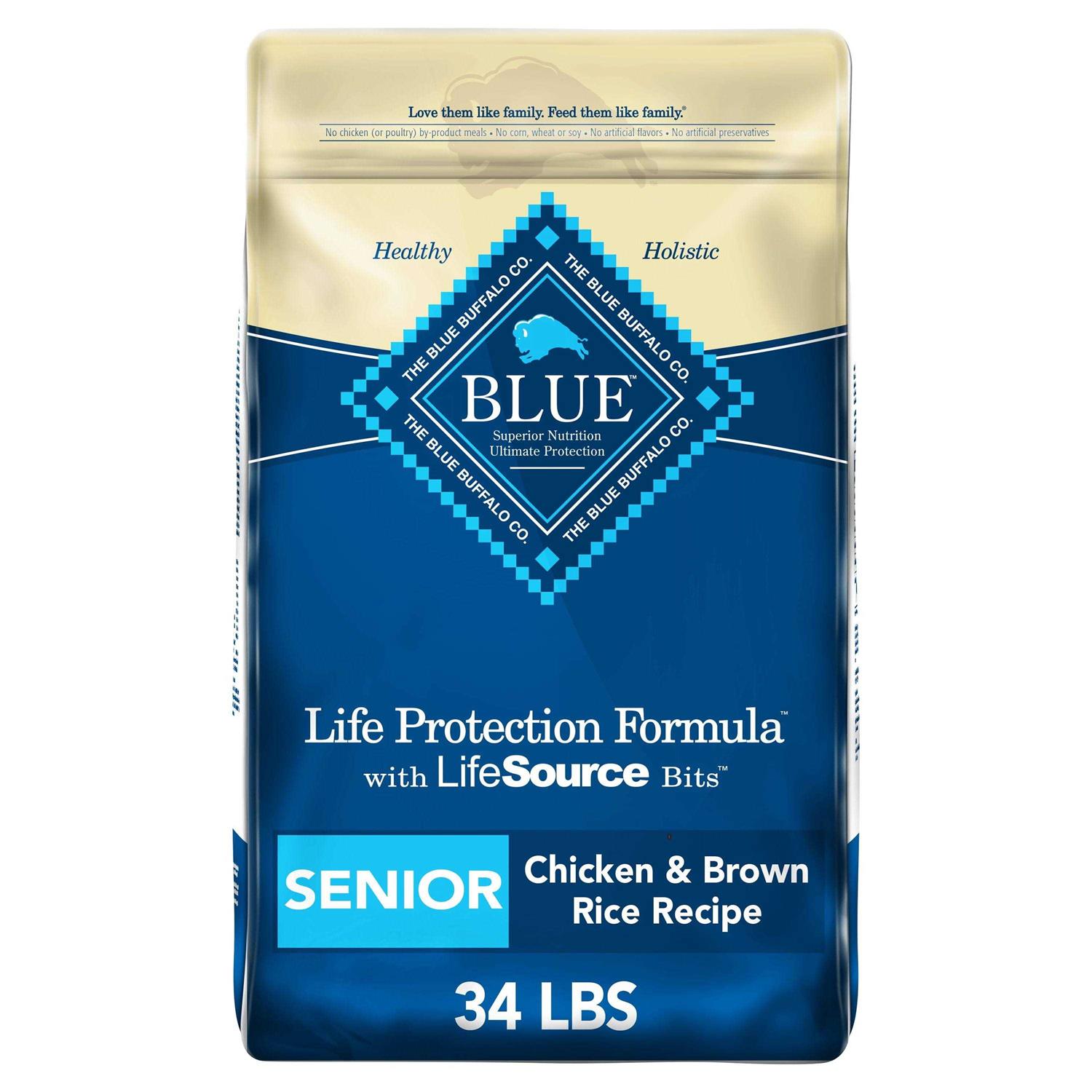 Blue Buffalo Life Protection Formula Natural Senior Chicken and Brown Rice Dry Dog Food - Pet Supplies online store