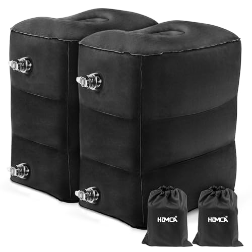 HOMCA Inflatable Travel Foot Rest Pillow, Adjustable Height Leg Pillow，Fast Inflating Airplane Bed for Toddlers，Footrest Pillow for Office, Airplane，Train，Cars，Home