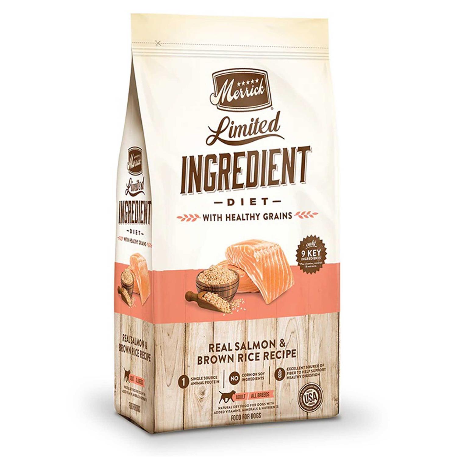 Merrick Limited Ingredient Diet Real Salmon & Brown Rice Recipe Dry Dog Food - Pet Supplies online store