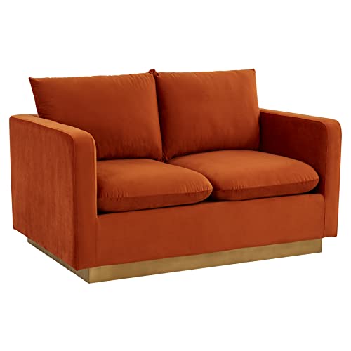 LeisureMod Nervo Modern Upholstered Velvet 55