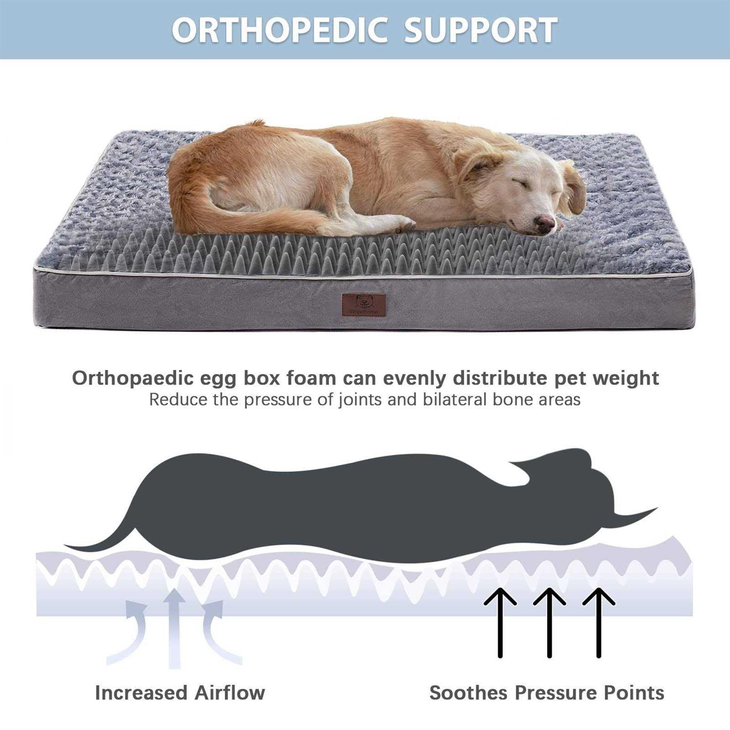 WNPETHOME Orthopedic Dog Beds for Large Dogs Extra Large Waterproof Dog Bed with Removable Washable Cover & Anti-Slip Bottom - Pet Supplies online store