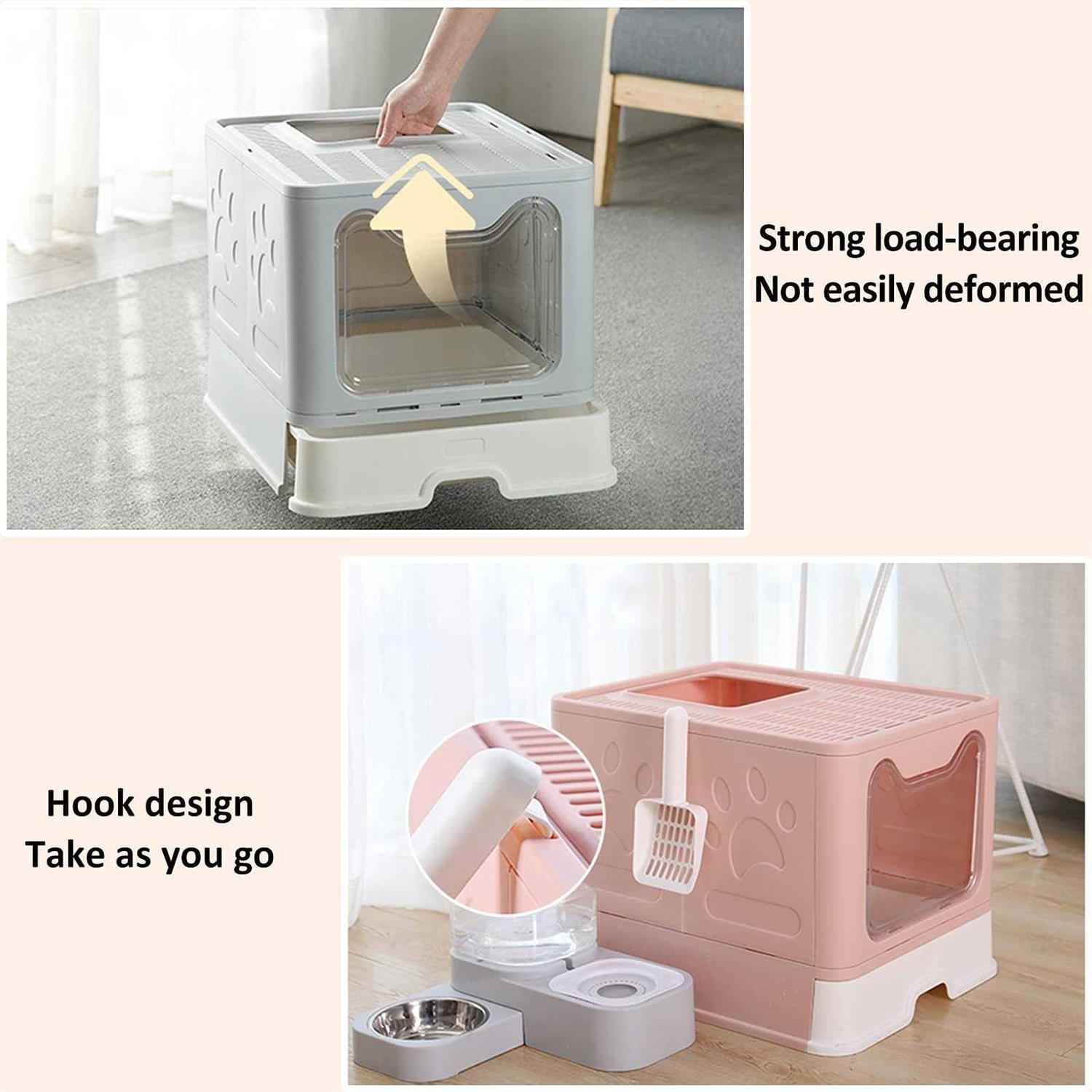Cat Litter Box with Lid Top Entry Cat Litter Box Pan Enclosed Cat Potty - Pet Supplies online store