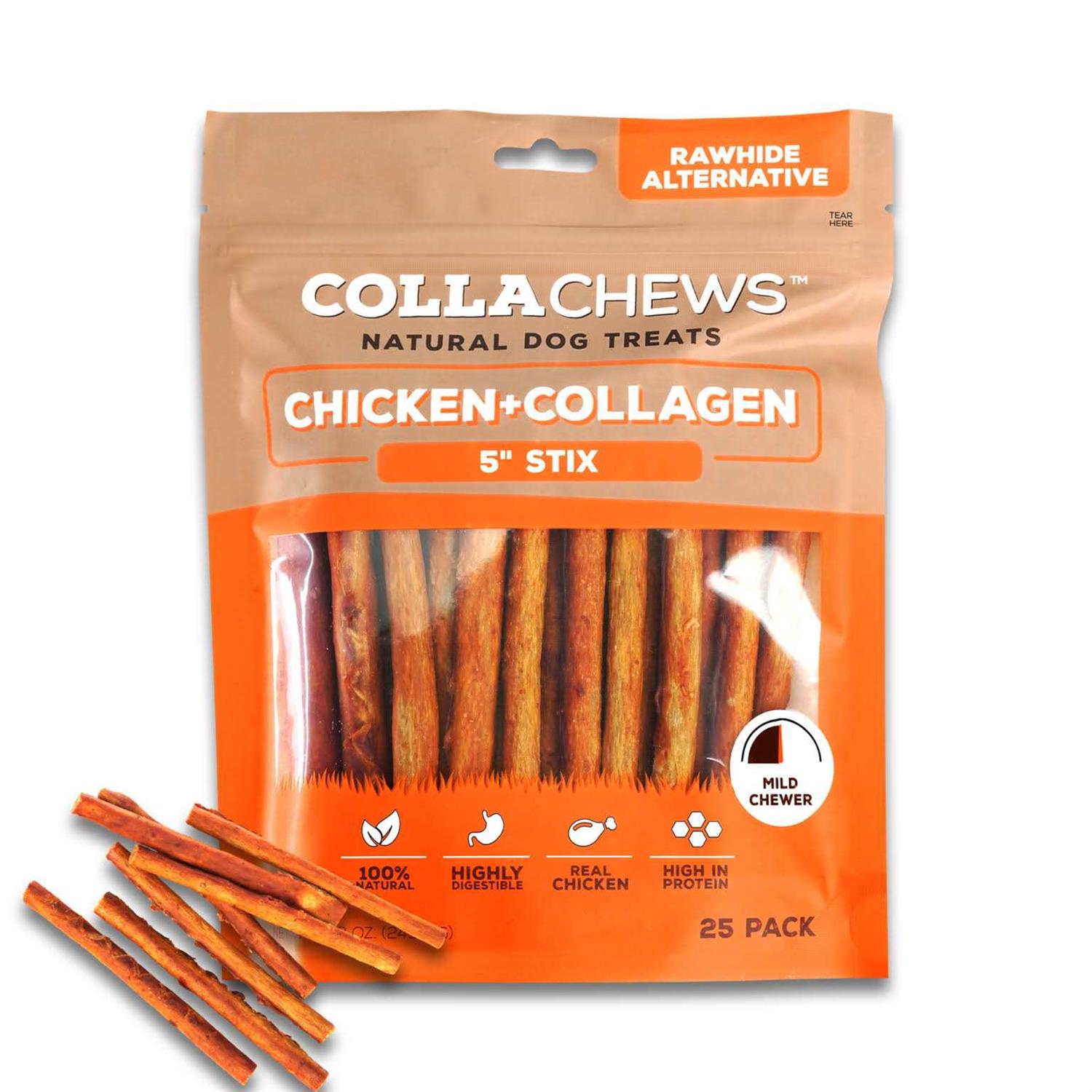 Collachews Beef + Collagen Rawhide Free 5 Stix Dog Treat - Pet Supplies online store