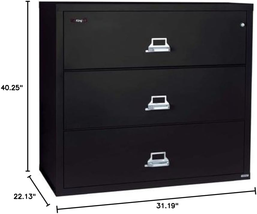 Fireproof 3-Drawer Lateral File Finish: Tan, Lock: Key Lock