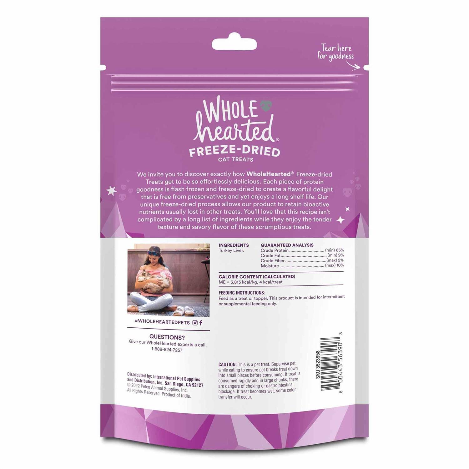WholeHearted Turkey Liver Freeze-Dried Cat Treats - Pet Supplies online store
