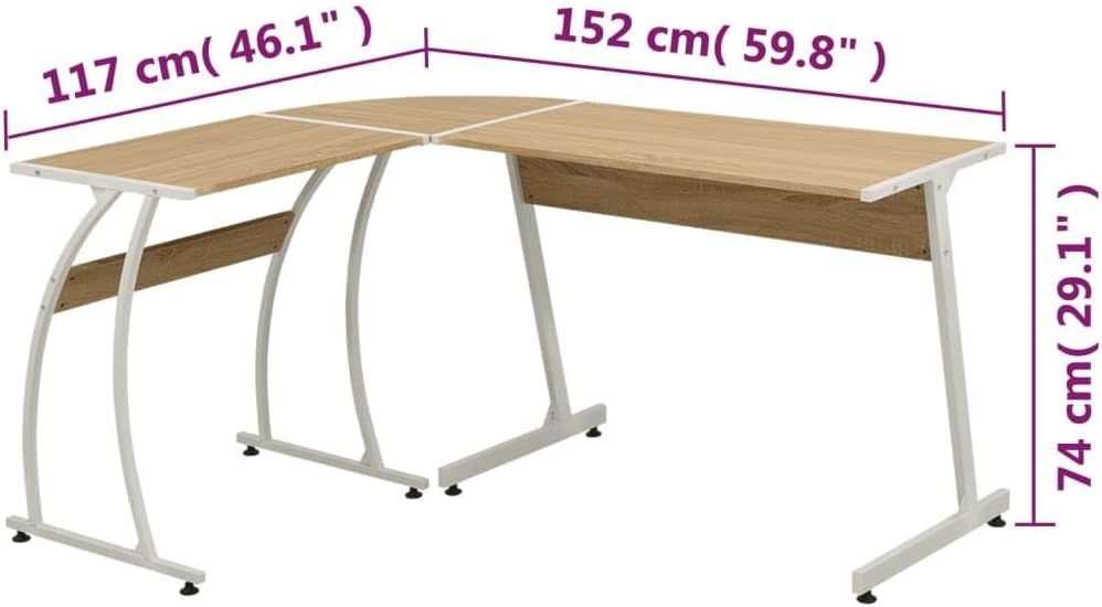 Corner Desk,Home Office Desks Art Desk Computer Table Vanity Desk Simple Modern Suitable for Small Space Home Office Bedroom L-Shaped Oak