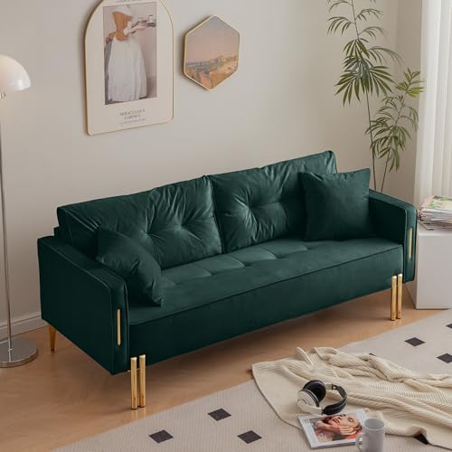 mikibama Modern Velvet Loveseat Sofa, 70
