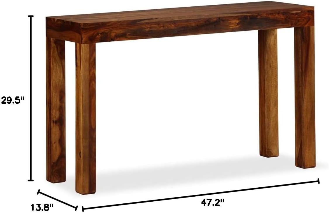 Console Table,Sofa Table,Entryway Table,Side Table,Bookshelf,Accent Tables, for Entryway, Front Hall, Hallway, Sofa, Living Room, Kitchen,Solid Sheesham Wood 47.2
