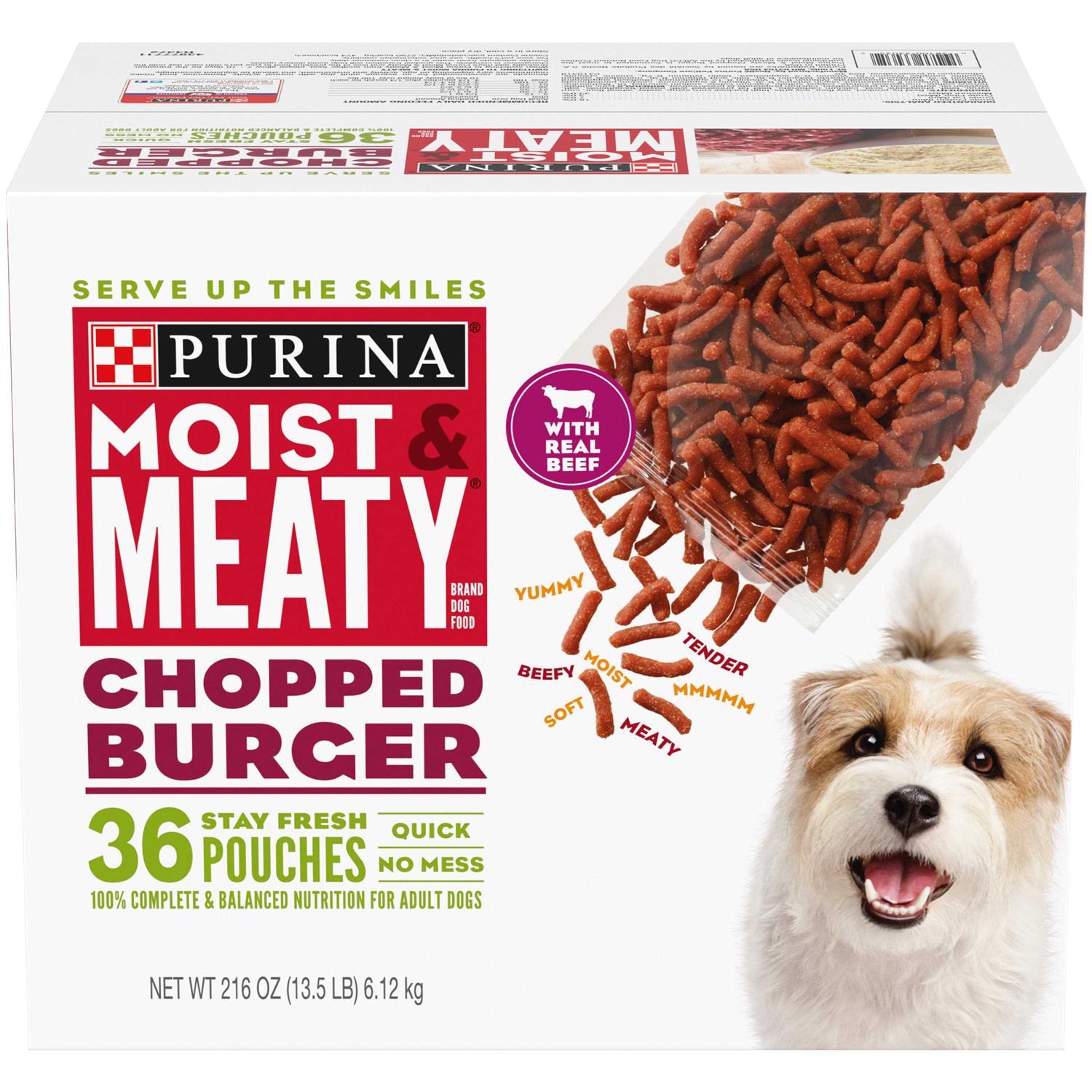 Purina Moist & Meaty Dog Food Chopped Burger - Pet Supplies online store