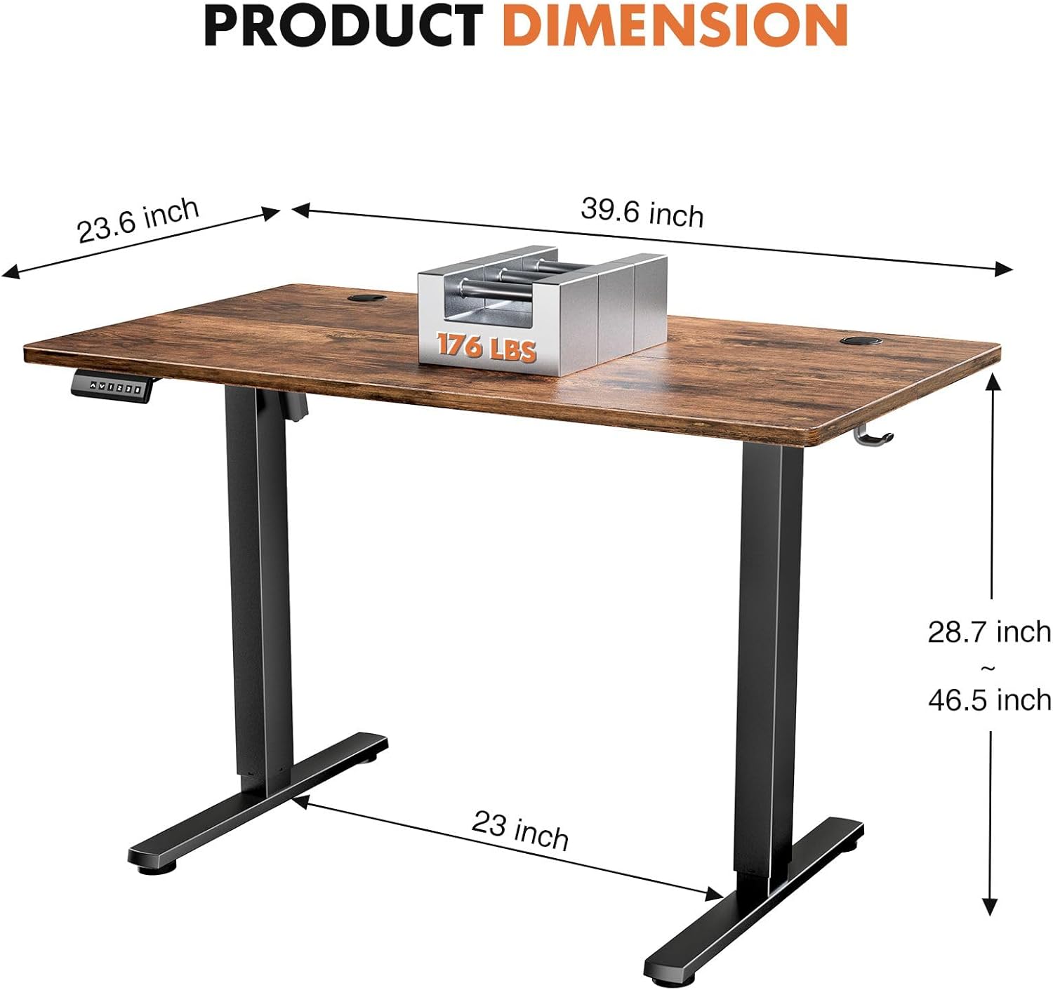 Ergonomic Height Adjustable Table with T-Shaped Metal Bracket Modern Computer Workstations