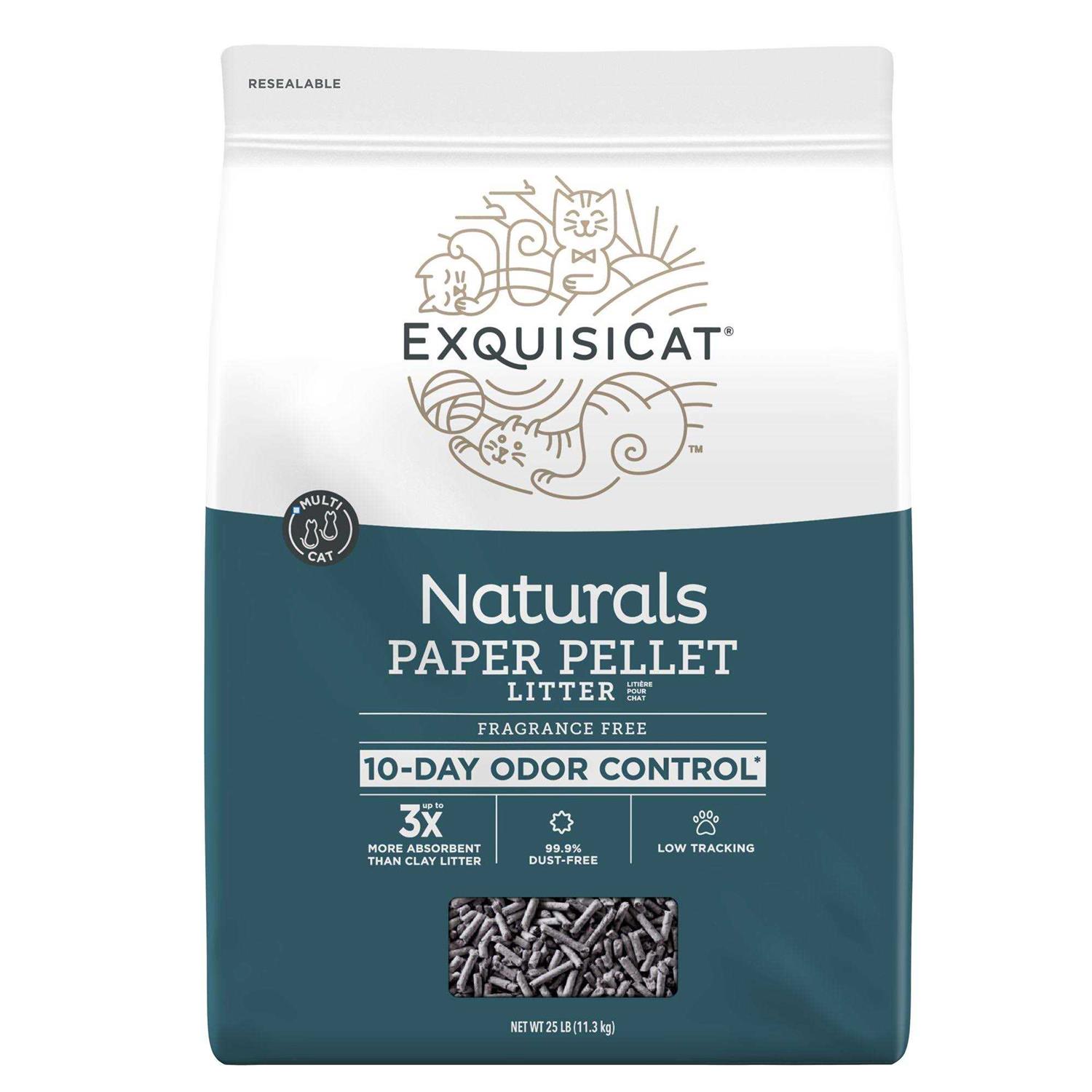 ExquisiCat Naturals Multi-Cat Paper Pellet Cat Litter - Pet Supplies online store
