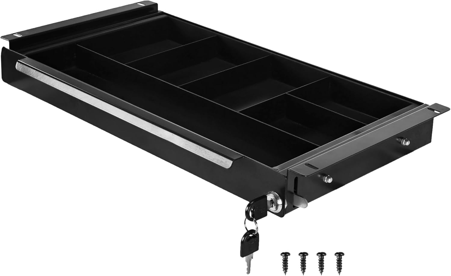 18.8 inch Under Desk Pull-Out Drawer with Lock Office Mounted Sliding Metal Pencil Drawer for Standing Desk