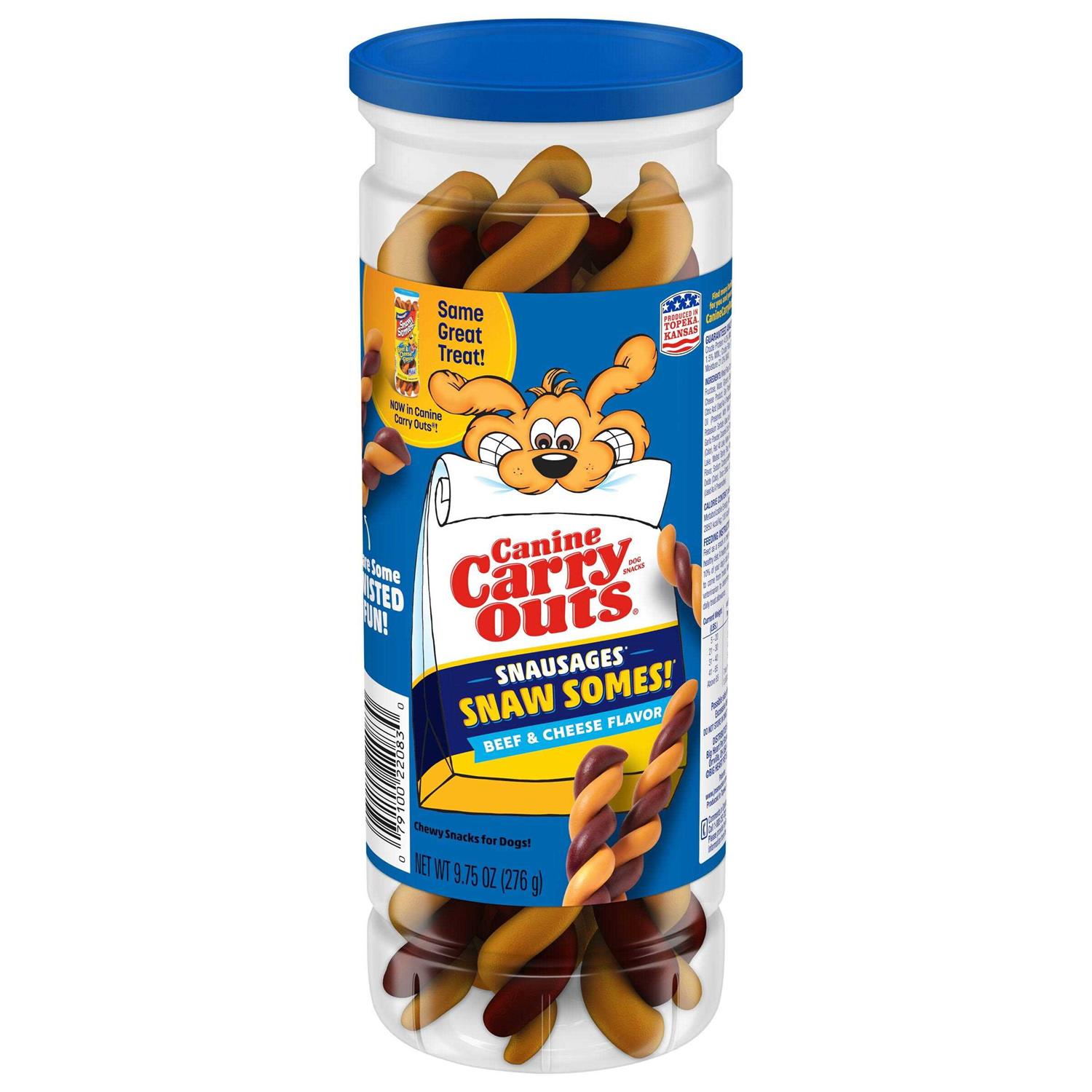 Canine Carry Outs Snausages Snaw Somes! Beef & Cheese Flavor Dog Treats - Pet Supplies online store