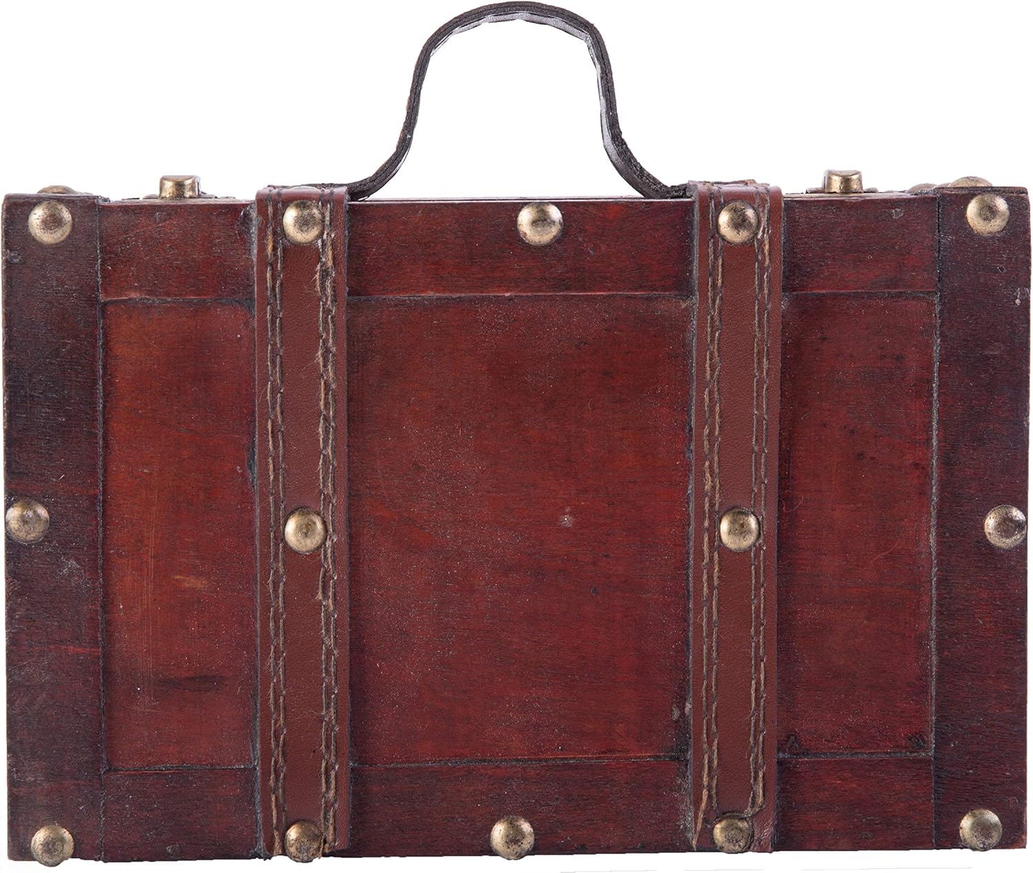 Vintiquewise(TM Old-Fashioned Small Suitcase/Decorative Box with Straps