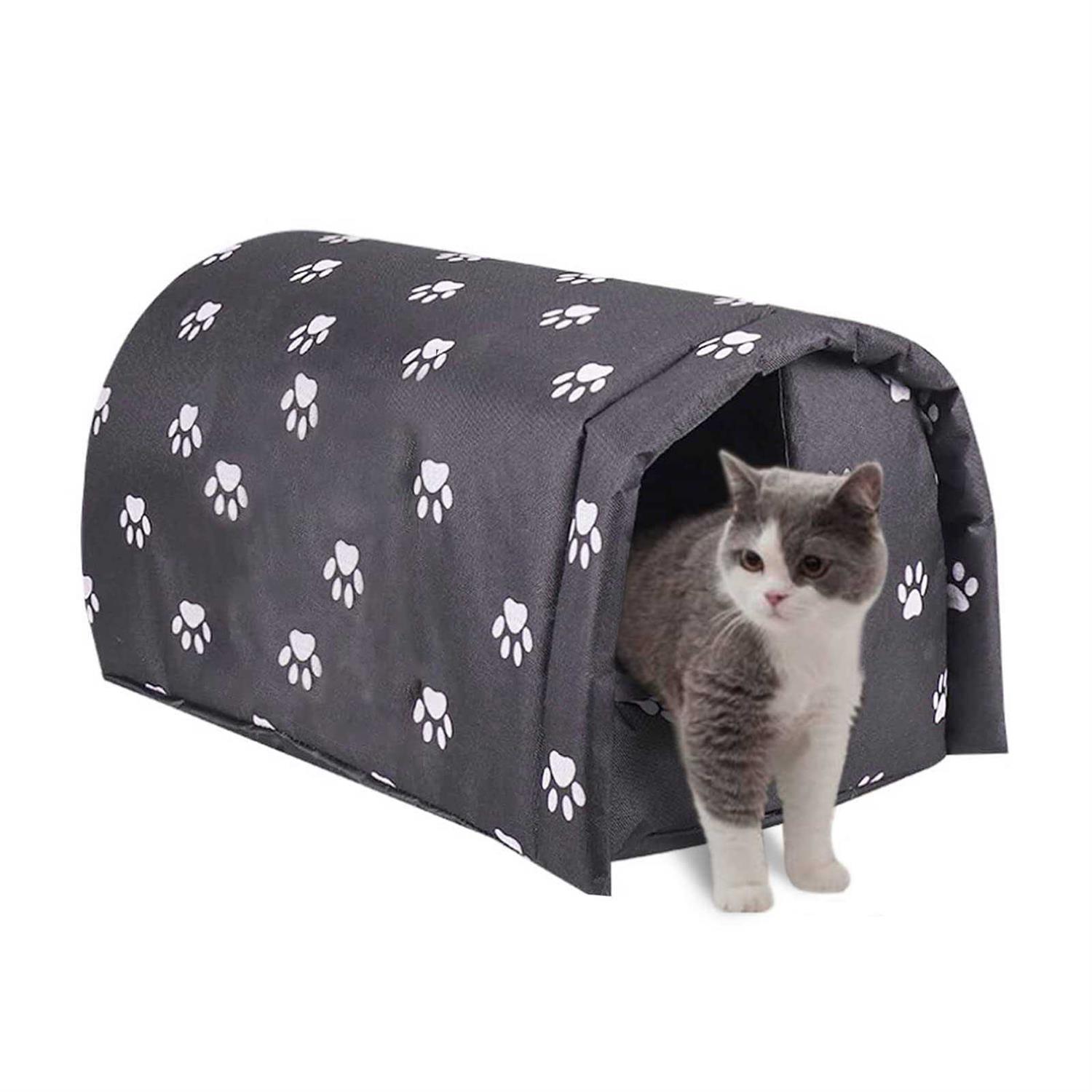 Outdoor Feral Cat House for Winter Weatherproof Waterproof Rainproof Foldable Cotton Filled Thicken Stray Feral Cats Dogs Tent Shelter Home Keep - Pet Supplies online store