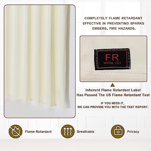 Flame Retardant Hospital Curtain Hanging Medical Privacy Room Divider Cubicle Curtains for Room Separation - Meets for Fire Retardant Testing According to NFPA-701(1 Panel, Beige, 5x8ft)