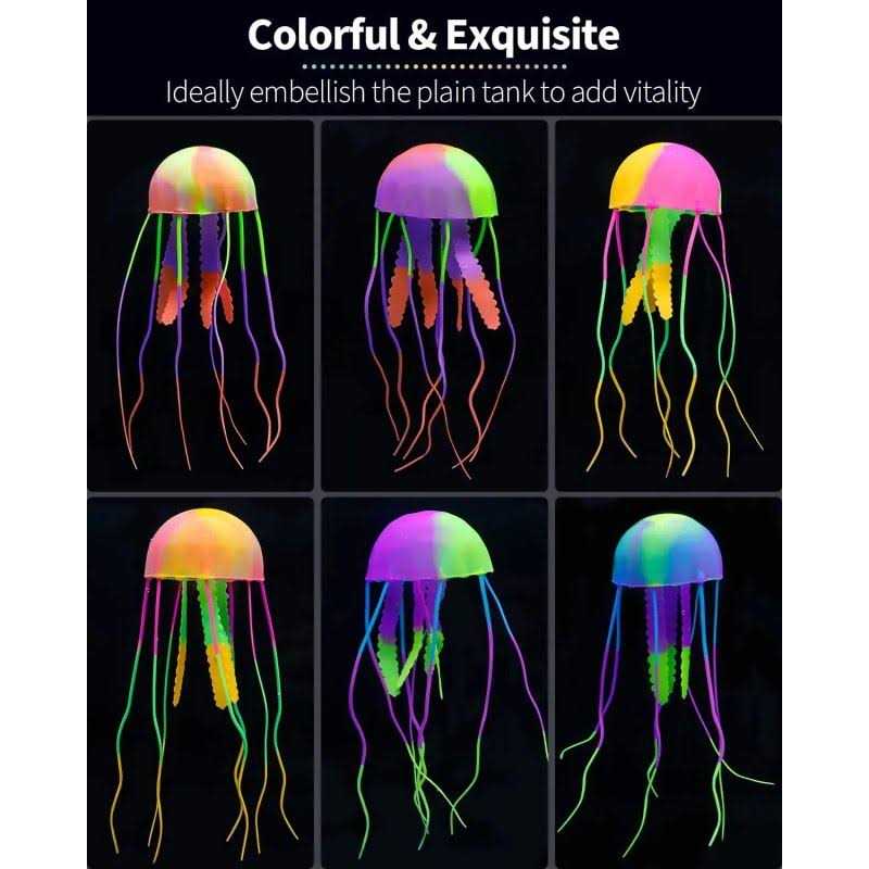 Uniclife 6 Pcs Glowing Jellyfish Ornament Decoration for Aquarium Fish Tank - Pet Supplies online store
