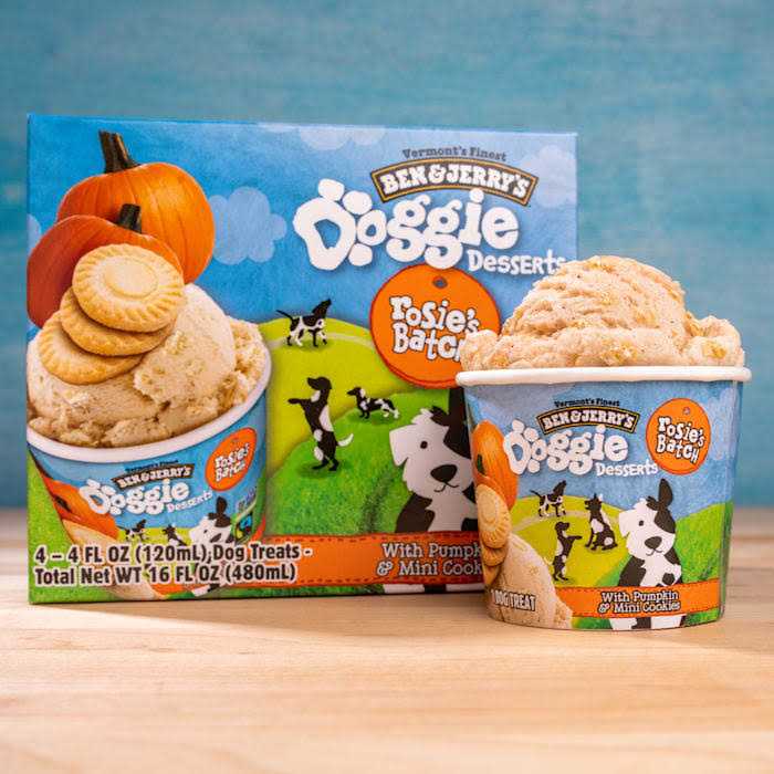 Ben & Jerry's Rosie's Batch Doggie Desserts Frozen Dog Treat Pumpkin & Mini Cookies - Pet Supplies online store