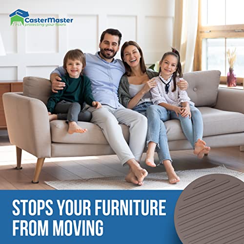 CasterMaster Non Slip Furniture Pads for Hardwood Floors - 3x3 Black Round Rubber Feet for Furniture - Anti Slip Couch Stoppers to Prevent Sliding - Floor Protectors (Set of 4)