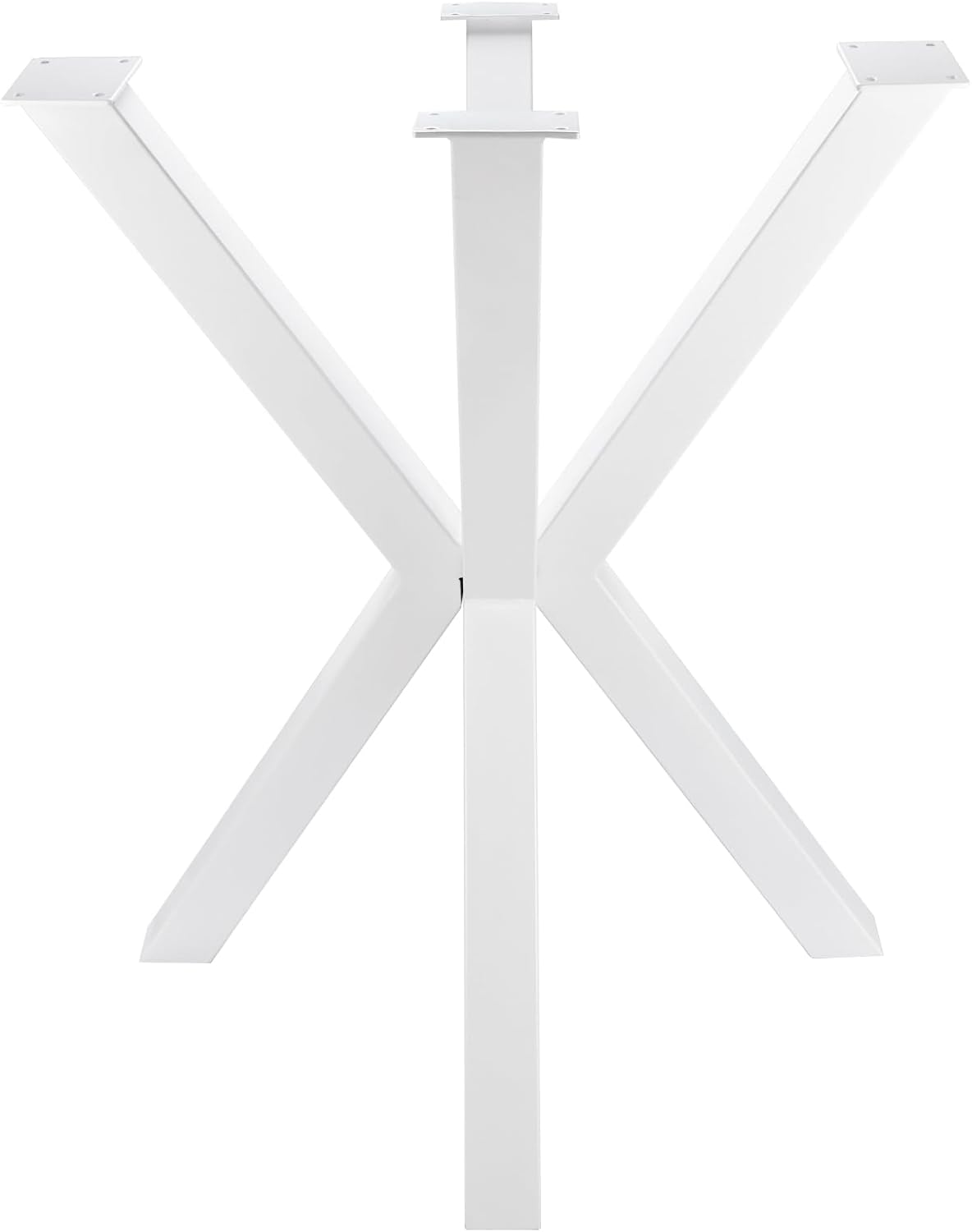 HighFree Metal Table Legs 28in Tall, 2PCS Industry Rustic Furniture Decory Legs, Cross Shaped Dinning Table Legs, Heavy Duty Carbon Steel Table Legs for DIY Furniture Projects, White