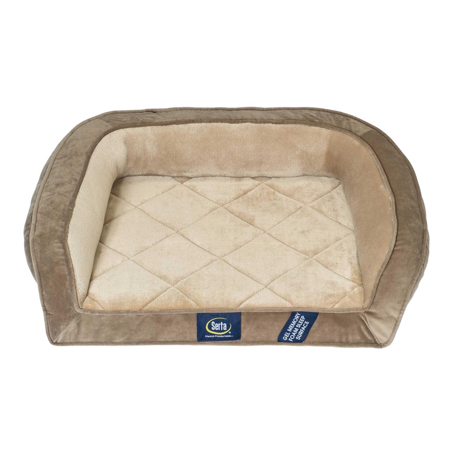 Serta Gel Memory Foam Quilted Ortho Couch Dog Bed - Pet Supplies online store