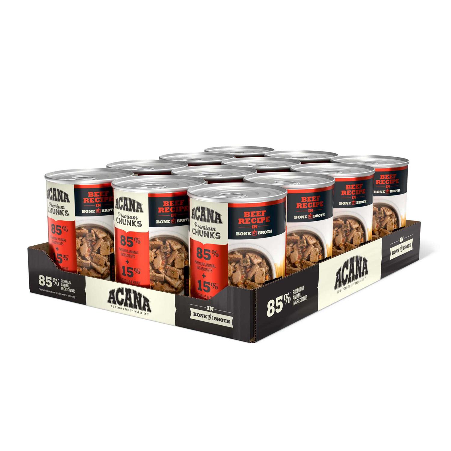 Acana Premium Chunks Dog Food Beef Recipe in Bone Broth - Pet Supplies online store