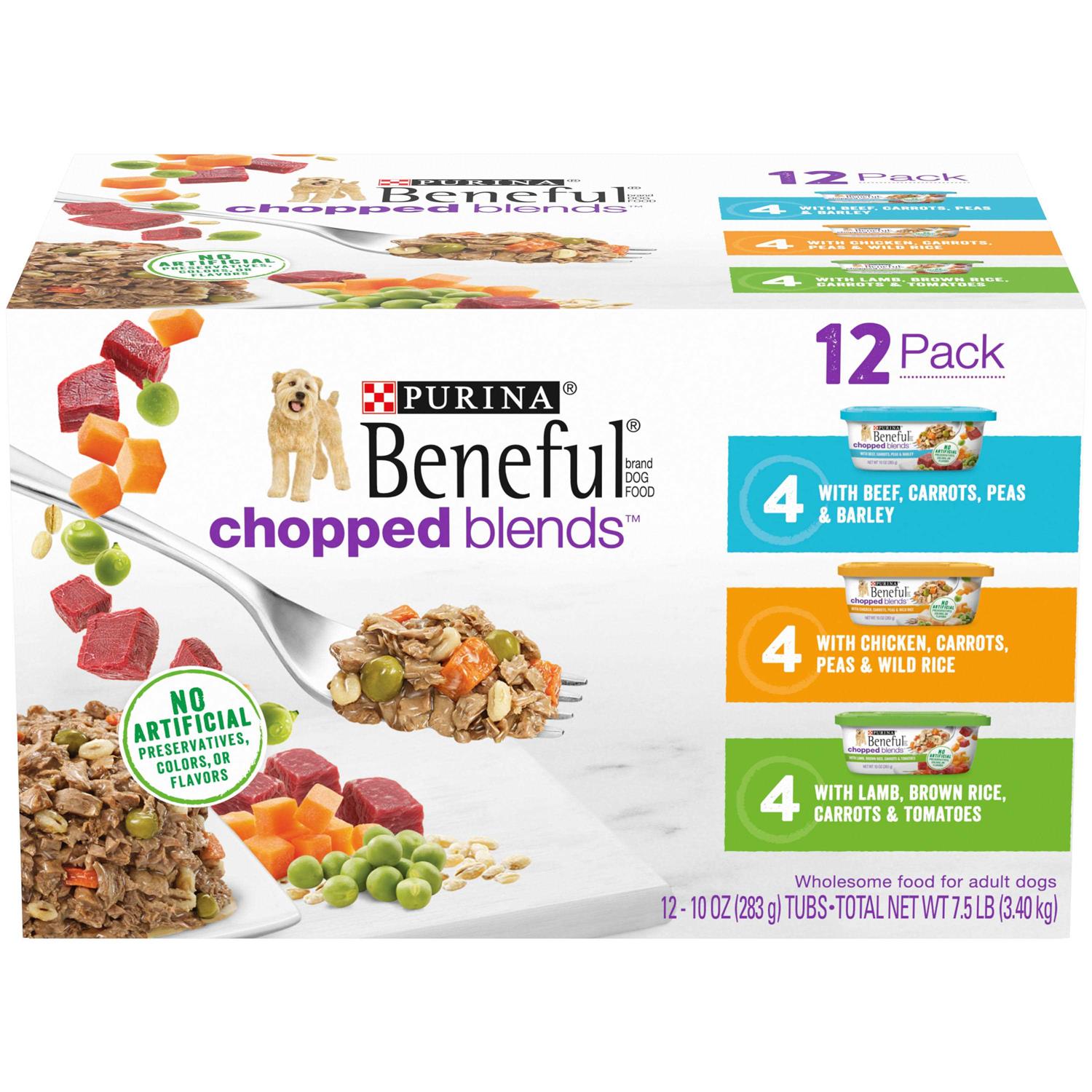 Purina Beneful Wet Dog Food Chopped Blends High Protein Variety Pack - Pet Supplies online store