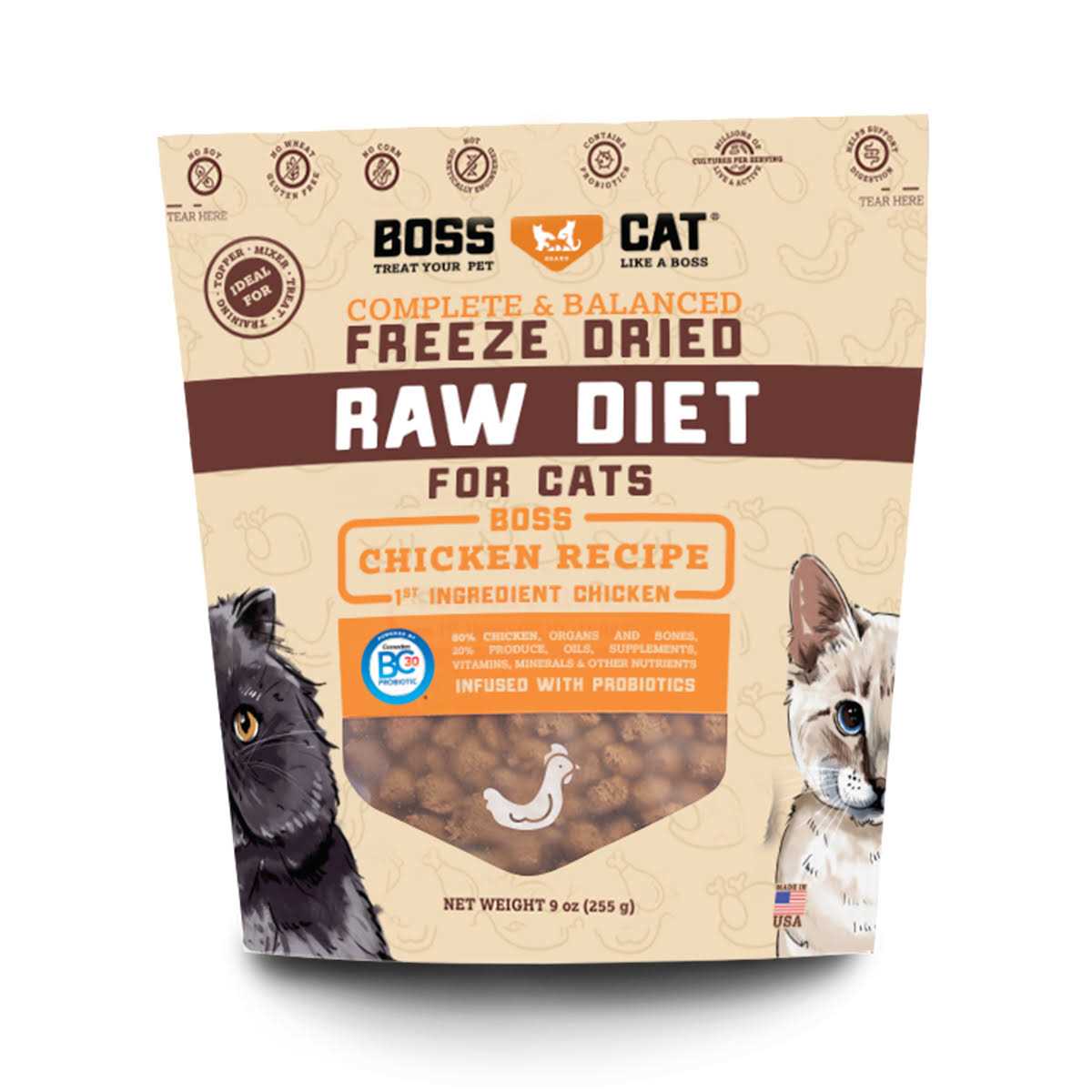Boss Cat Freeze Dried Raw Chicken 9oz* - Pet Supplies online store